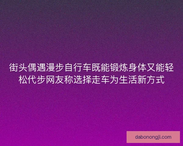 街头偶遇漫步自行车既能锻炼身体又能轻松代步网友称选择走车为生活新方式