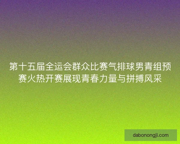 第十五届全运会群众比赛气排球男青组预赛火热开赛展现青春力量与拼搏风采